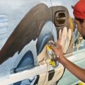 Nick Scrimenti - Nick Painting at ArtWorks Artcars